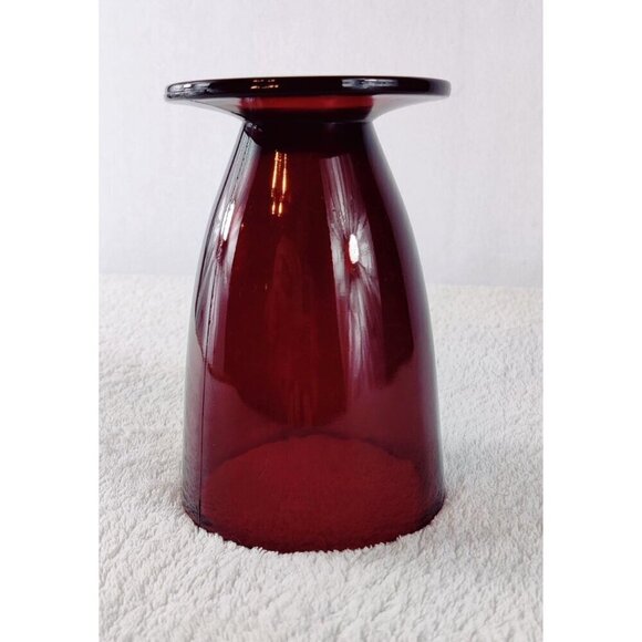 Vintage Anchor Hocking Royal Rubby Red Glass Footed Tumbler Iced Tea MCM 5.5" - Picture 7 of 12